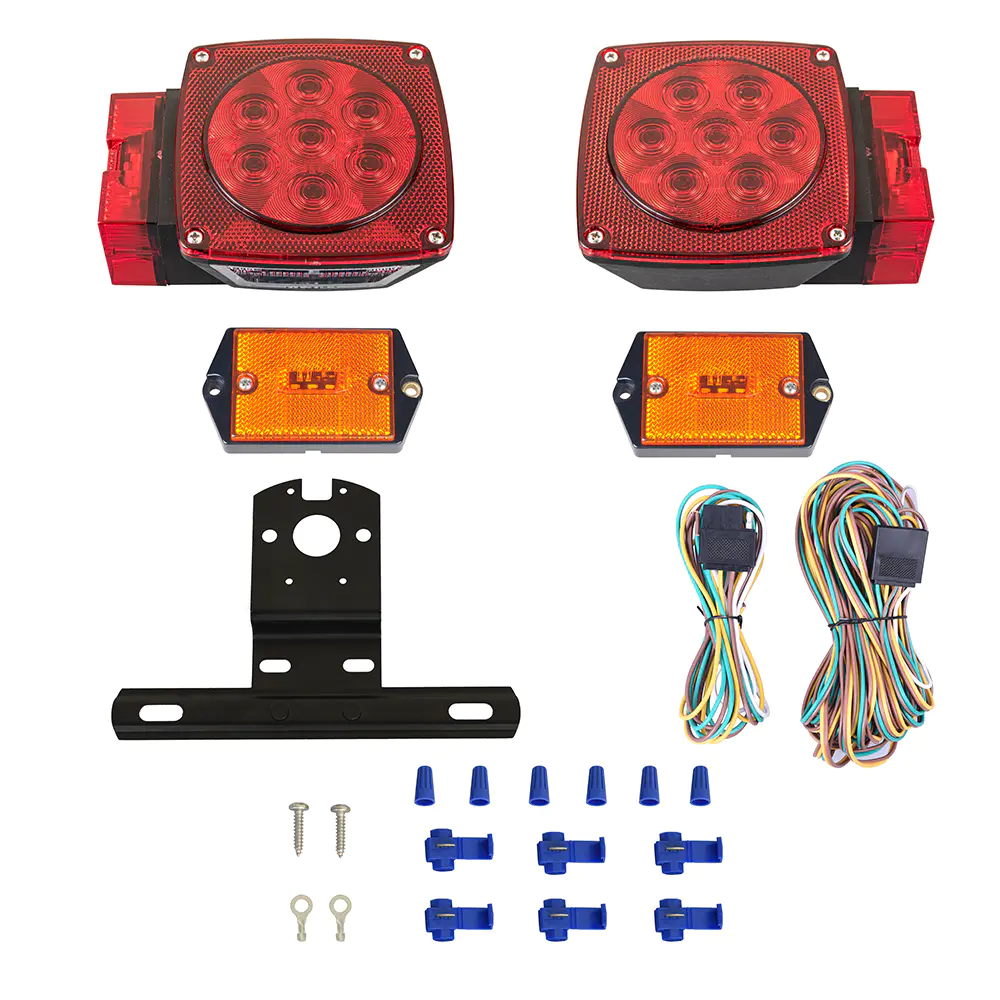 Square LED Combination Tail Light Kit for Over 80"