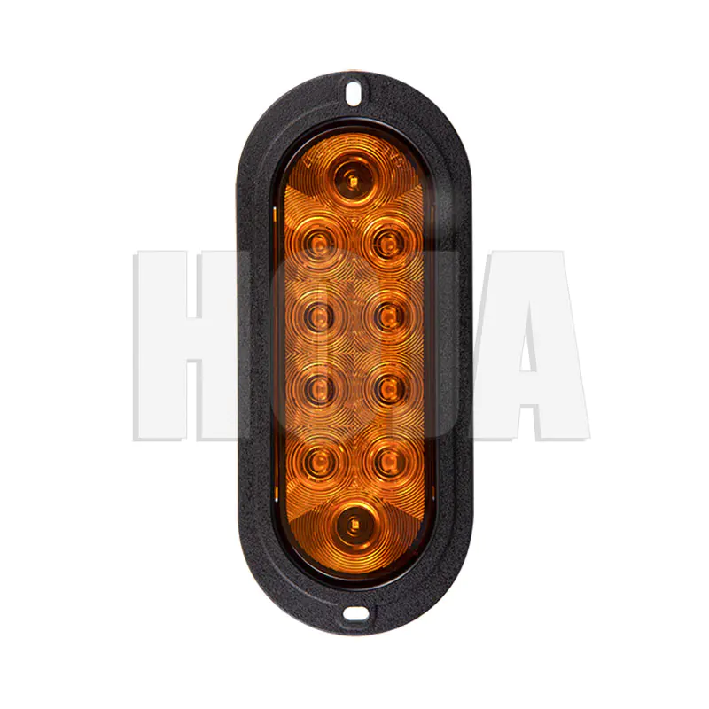 6" Oval LED Tail Lights Flange Mount, STOP/TAIL/TURN