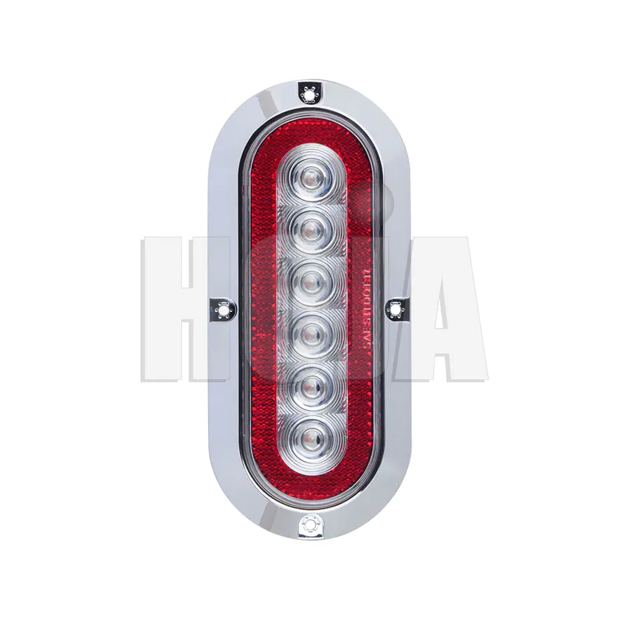 6" Oval LED Light Surface Mount with Reflex Reflector,STOP/TAIL/TURN