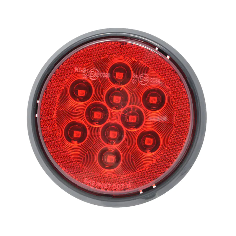 4" Round LED Light STOP/TAIL/TURN, Surface Mount & Snap-on Lens