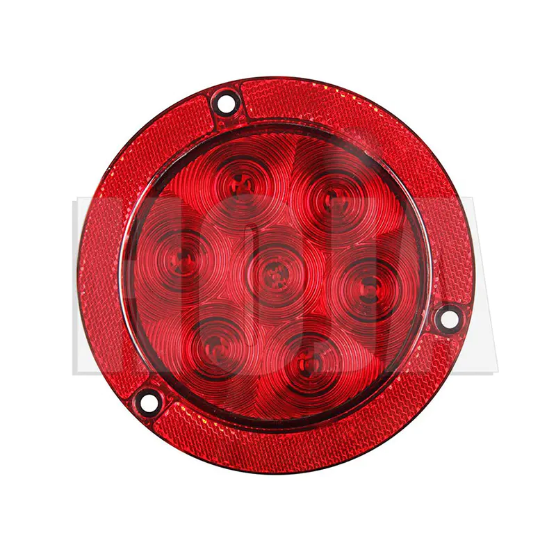 4" Round LED Light Stop/Tail/Turn, Flange Mount w/ Reflex Ring    4" Round LED Light Stop/Tail/Turn, Flange Mount Plain Ring
