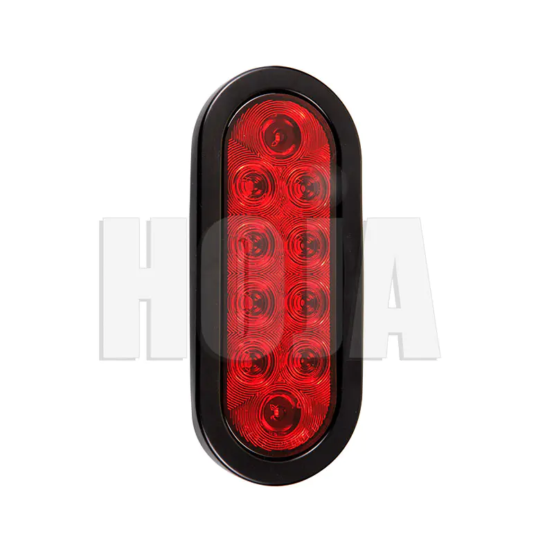 6" Oval LED Tail Lights Grommet Mount, STOP/TAIL/TURN
