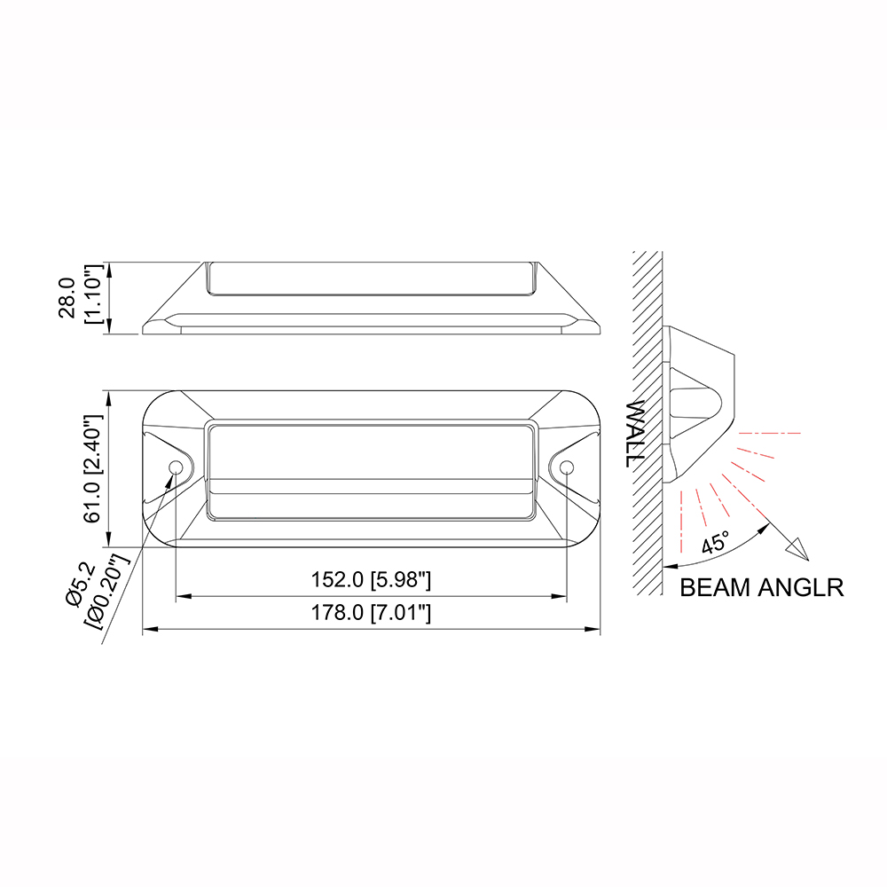 7.0”x2.4” Rectangular LED Scene Light with Strobe Function